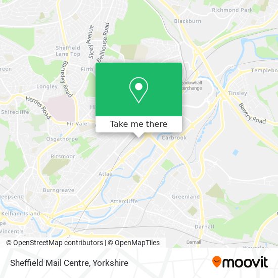 Sheffield Mail Centre map