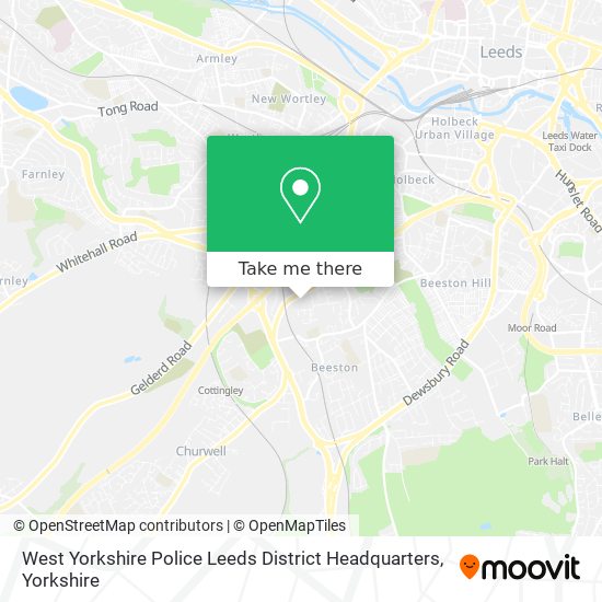 West Yorkshire Police Leeds District Headquarters map