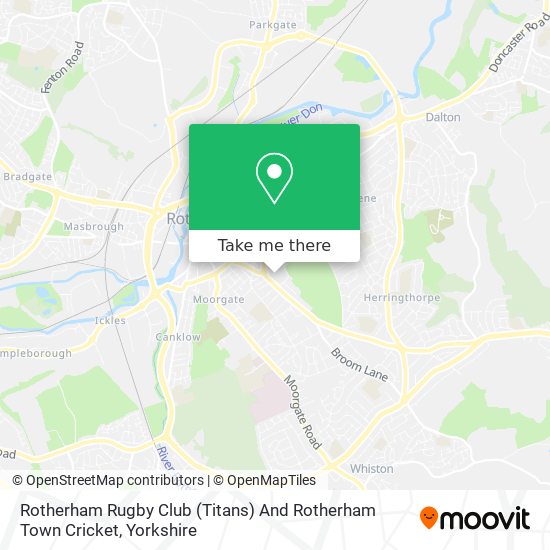 Rotherham Rugby Club (Titans) And Rotherham Town Cricket map