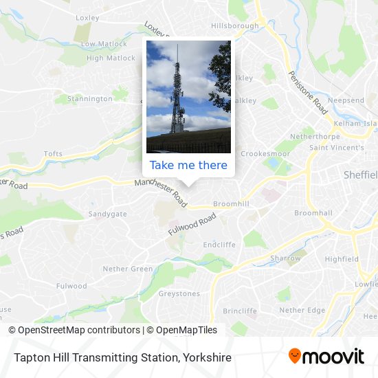 Tapton Hill Transmitting Station map