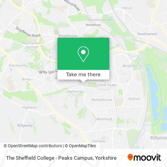 The Sheffield College - Peaks Campus map