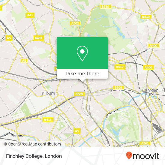 Finchley College, Hampstead London map