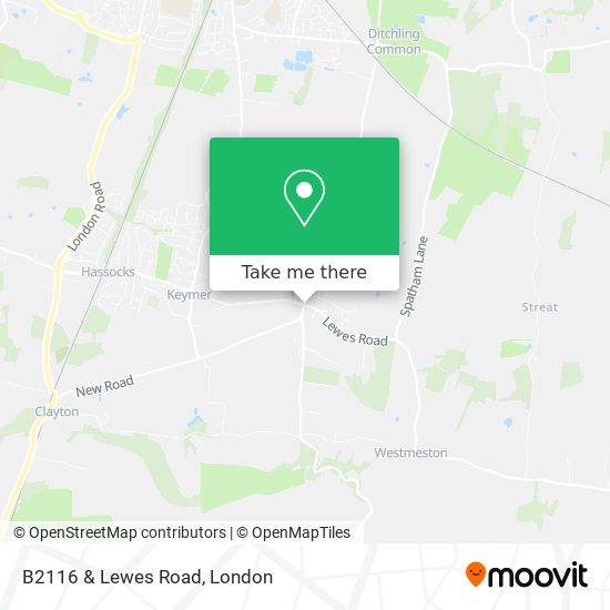 B2116 & Lewes Road map