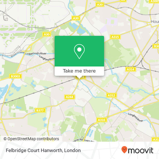 Felbridge Court Hanworth, Feltham Feltham map