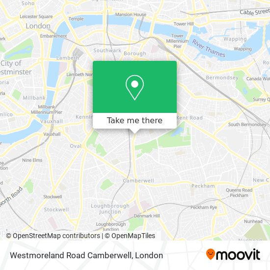 Westmoreland Road Camberwell map