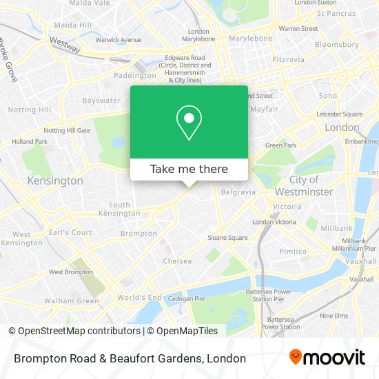 Brompton Road & Beaufort Gardens map