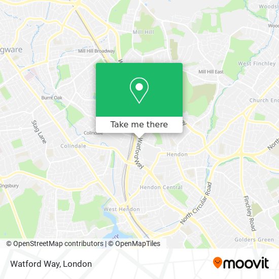 Watford Way map