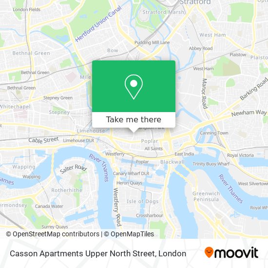 Casson Apartments Upper North Street map