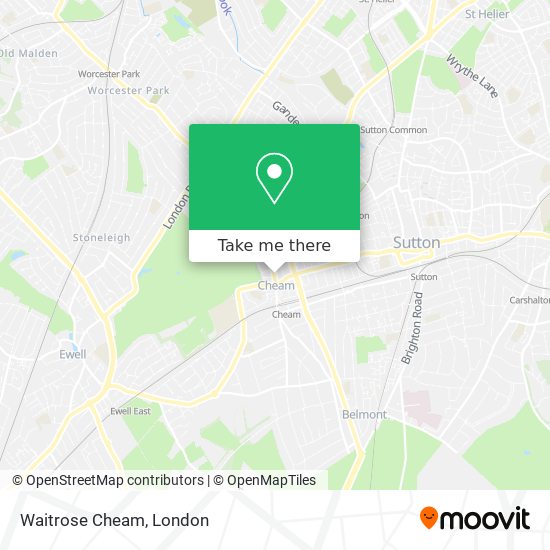 Waitrose Cheam map