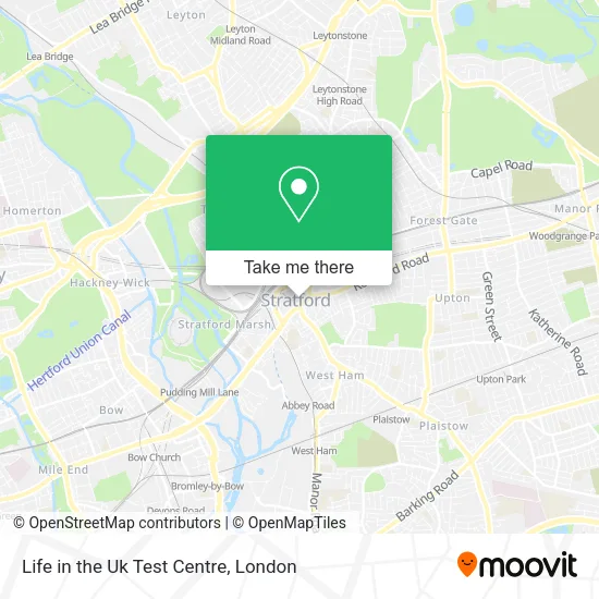 Life in the Uk Test Centre map