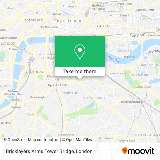 Bricklayers Arms Tower Bridge map