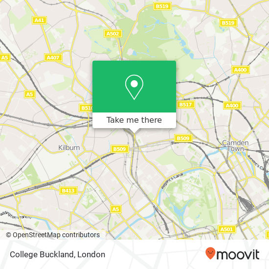 College Buckland, Hampstead London map