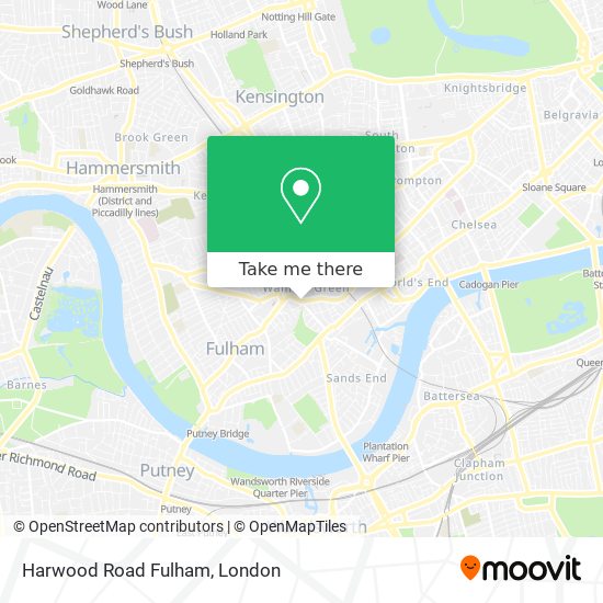 Harwood Road Fulham map