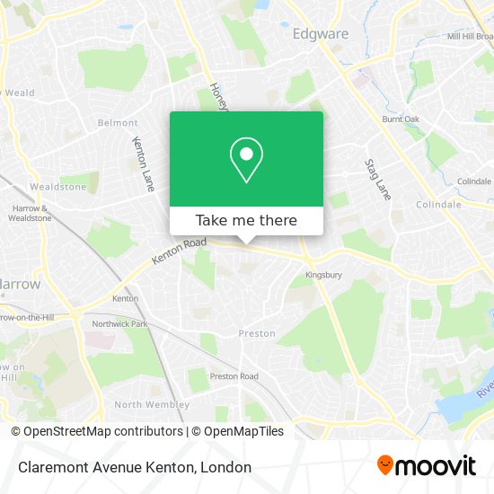 Claremont Avenue Kenton map