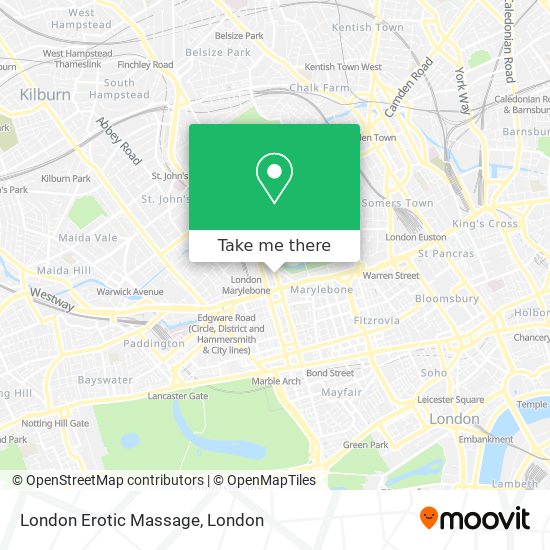 London Erotic Massage map