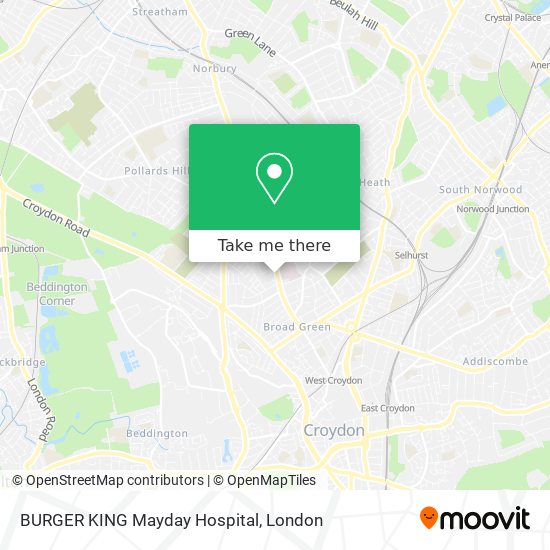 BURGER KING Mayday Hospital map