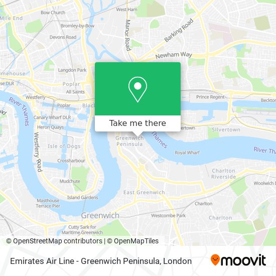 Emirates Air Line - Greenwich Peninsula map