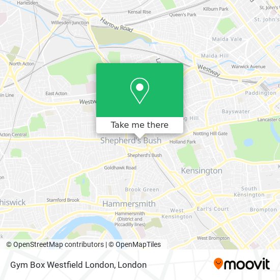 Gym Box Westfield London map