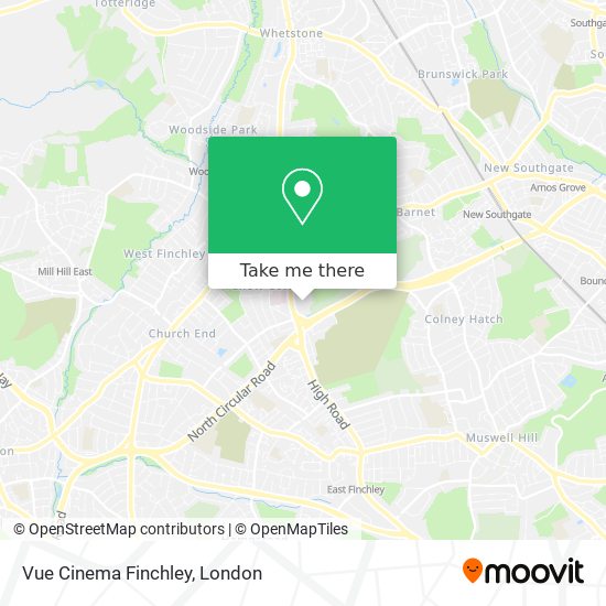 Vue Cinema Finchley map