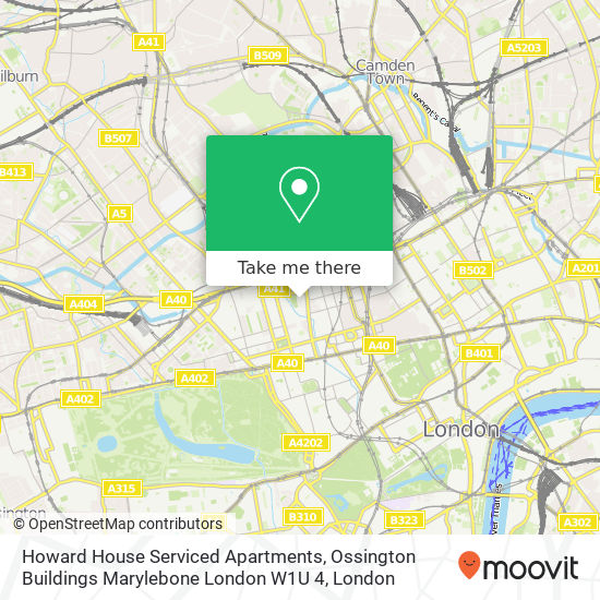 Howard House Serviced Apartments, Ossington Buildings Marylebone London W1U 4 map