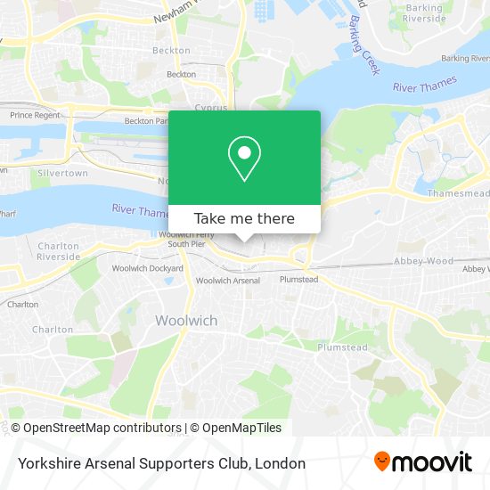Yorkshire Arsenal Supporters Club map