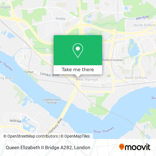 Queen Elizabeth II Bridge A282 map