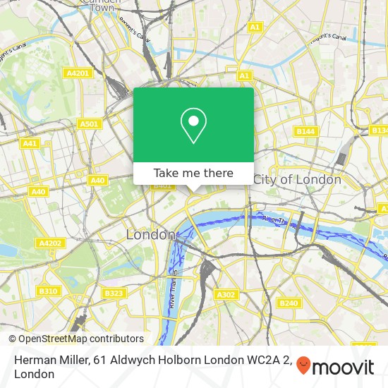Herman Miller, 61 Aldwych Holborn London WC2A 2 map