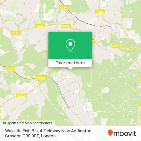 Wayside Fish Bar, 4 Fieldway New Addington Croydon CR0 9EE map