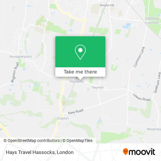 Hays Travel Hassocks map