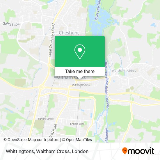 Whittingtons, Waltham Cross map