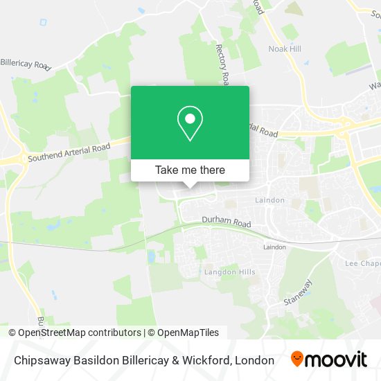 Chipsaway Basildon Billericay & Wickford map