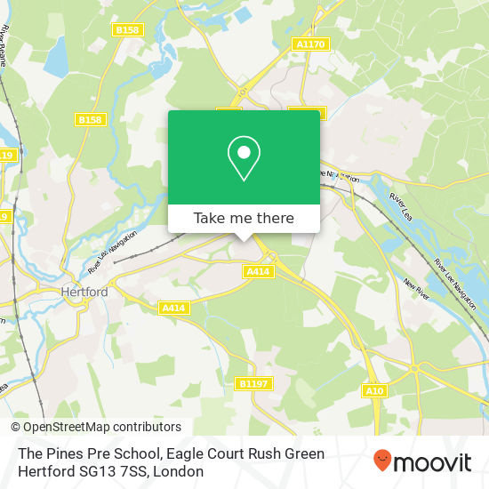 The Pines Pre School, Eagle Court Rush Green Hertford SG13 7SS map