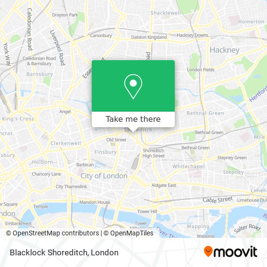 Blacklock Shoreditch map