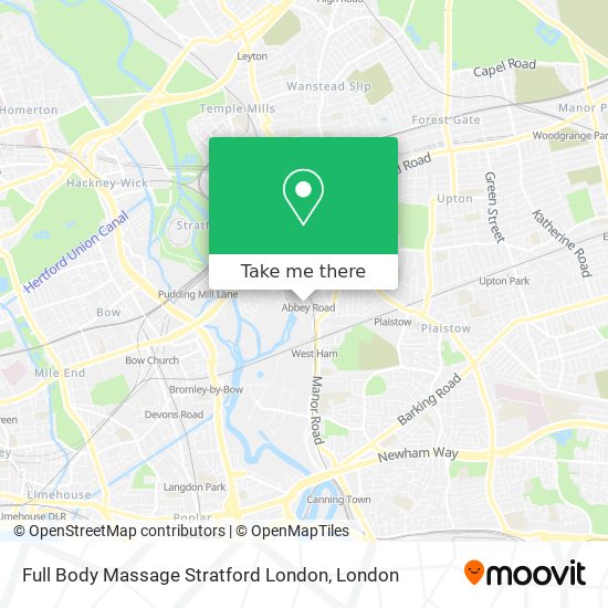 Full Body Massage Stratford London map