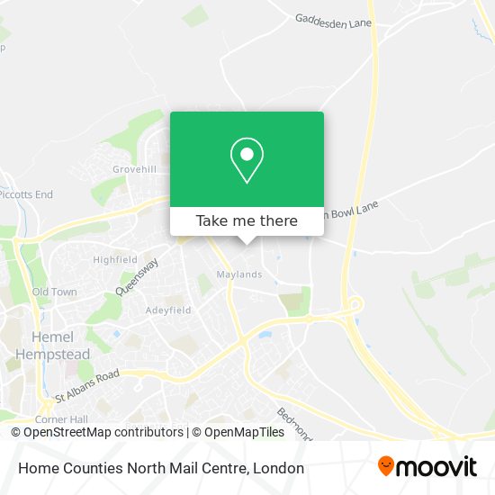 Home Counties North Mail Centre map