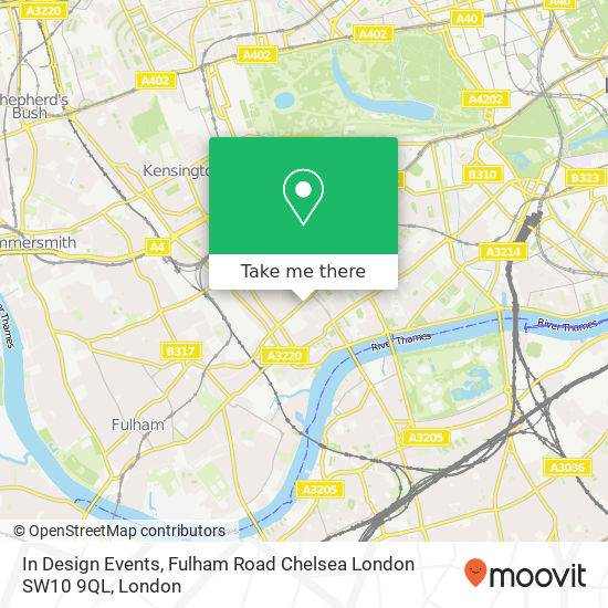 In Design Events, Fulham Road Chelsea London SW10 9QL map