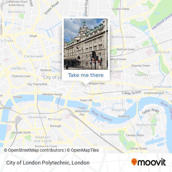 City of London Polytechnic map