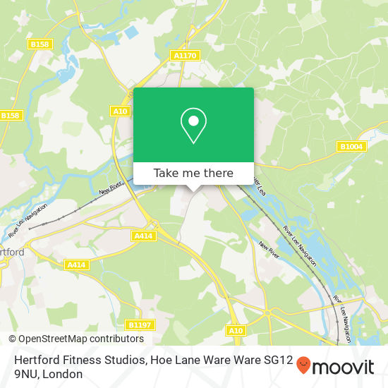 Hertford Fitness Studios, Hoe Lane Ware Ware SG12 9NU map