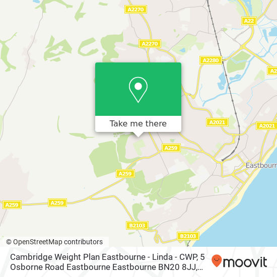 Cambridge Weight Plan Eastbourne - Linda - CWP, 5 Osborne Road Eastbourne Eastbourne BN20 8JJ map