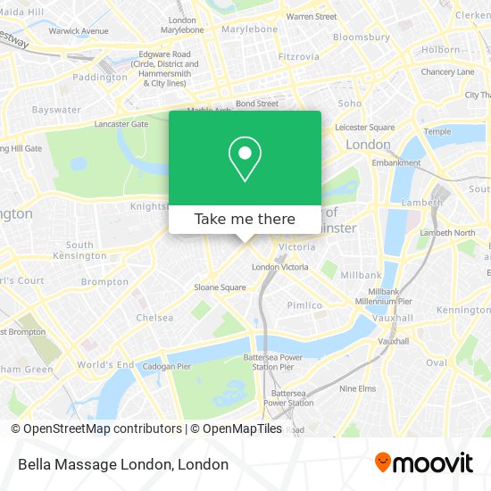 Bella Massage London map