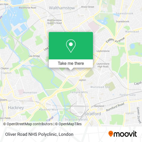 Oliver Road NHS Polyclinic map