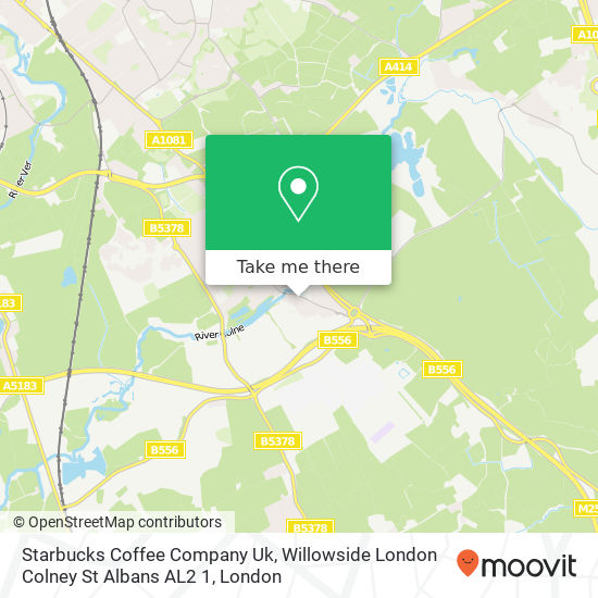 Starbucks Coffee Company Uk, Willowside London Colney St Albans AL2 1 map