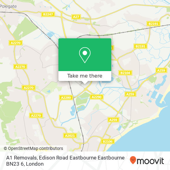 A1 Removals, Edison Road Eastbourne Eastbourne BN23 6 map