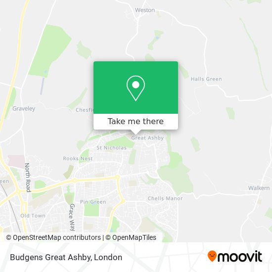 Budgens Great Ashby map