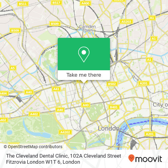 The Cleveland Dental Clinic, 102A Cleveland Street Fitzrovia London W1T 6 map