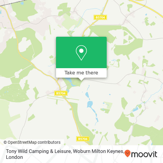 Tony Wild Camping & Leisure, Woburn Milton Keynes map