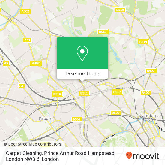 Carpet Cleaning, Prince Arthur Road Hampstead London NW3 6 map