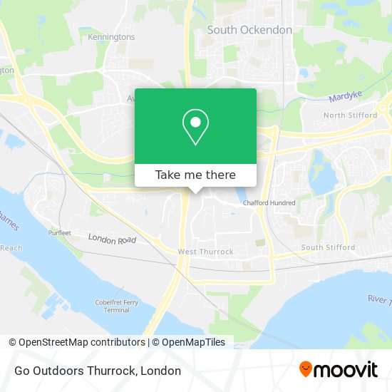 Go Outdoors Thurrock map