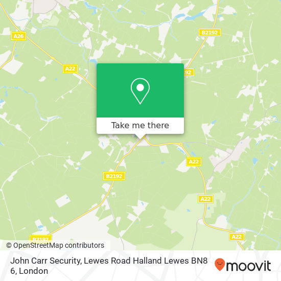 John Carr Security, Lewes Road Halland Lewes BN8 6 map