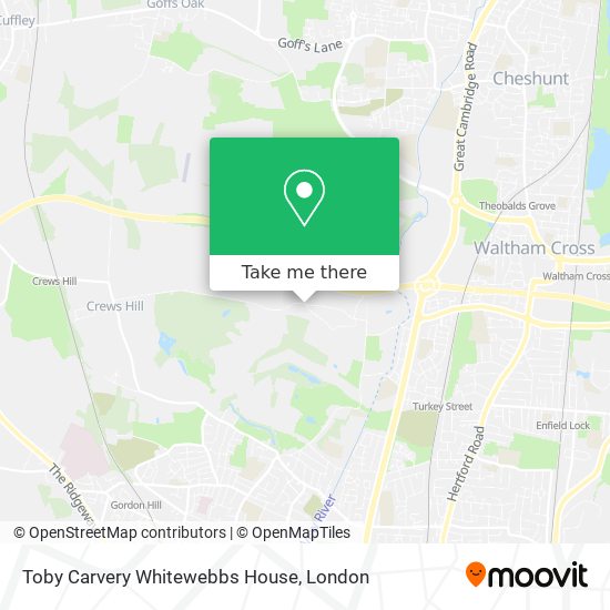 Toby Carvery Whitewebbs House map